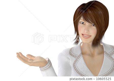 Guide woman making background Transparent 3DCG... - Stock Illustration ...