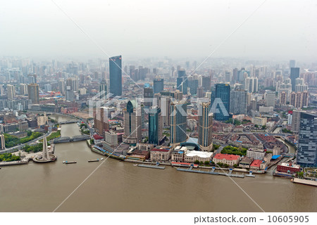 Shanghai. Panoramic view from Oriental Pearl Tower.  10605905