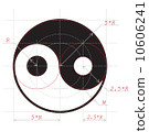 Scheme for drawing of Yin and Yang abstract symbol 10606241