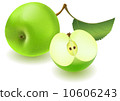 Green apple and slice with leaf 10606243