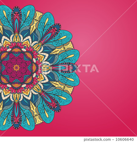 background with lace circle hand drawn ornament 10606640