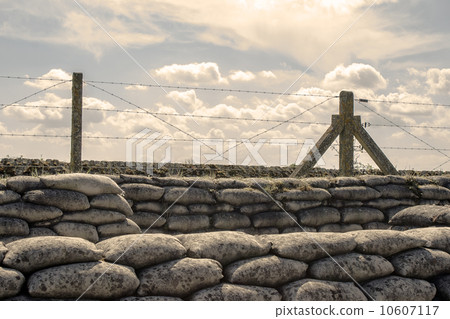 Trenches of world war one sandbags in Belgium 10607117