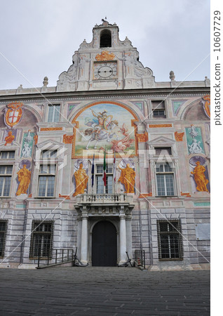 Municipio inscription, city hall in Genoa 10607729