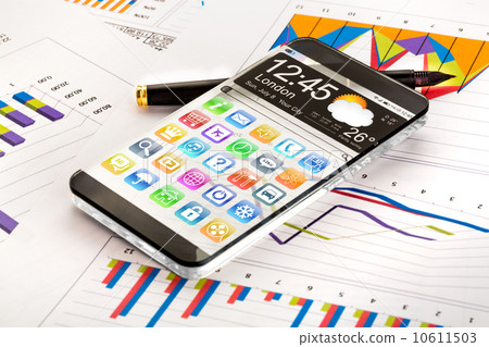 Smartphone with a transparent display. 10611503