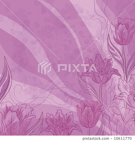 Flowers tulips on abstract background 10611770