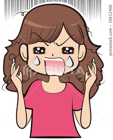 A woman with a damaged hair 10612406
