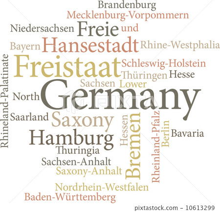 Illustration of the German States in word clouds 10613299