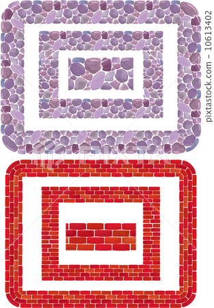 Rectangle frames with Stone and brick Background 10613402