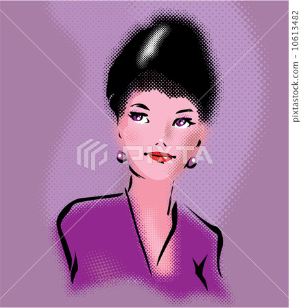 Retro elegant woman portrait in pop art style Retro elegant woman portrait in pop art style 10613482