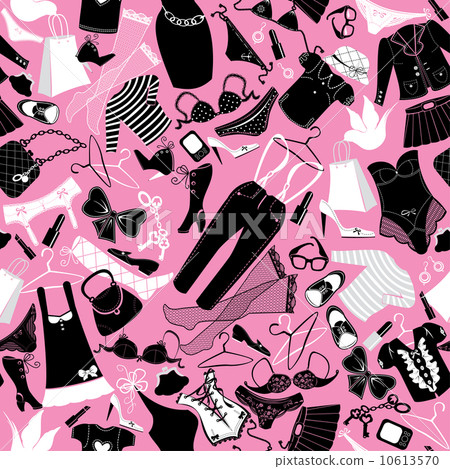 Seamless pattern for fashion Design - Silhouettes of glamor clot 10613570