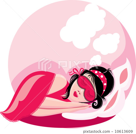 Sleeping woman, picture in pink colors Sleeping woman, picture in pink colors 10613609