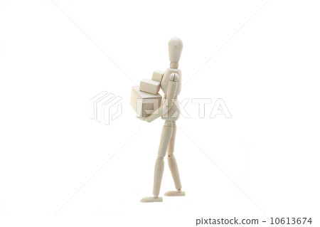 Wooden Manikin Doll Holding Many Parcels Wooden Manikin Doll Holding Many Parcels 10613674