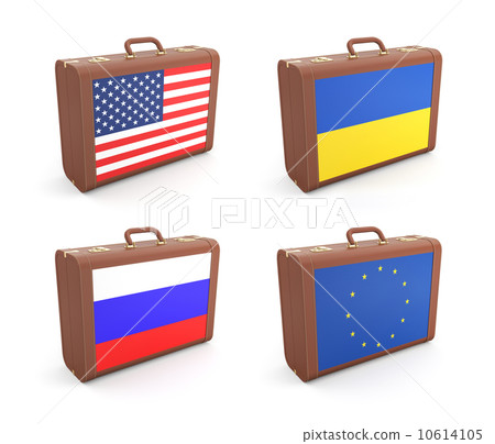 Suitcases with flags 10614105