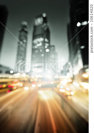 blured Night lights of the Hong Kong out of focus 10614820