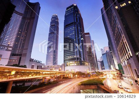 traffic in Hong Kong at sunset time traffic in Hong Kong at sunset time 10614829