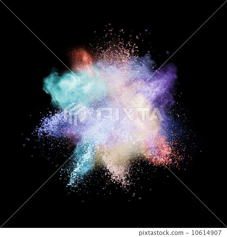 White powder explosion isolated on black 10614907
