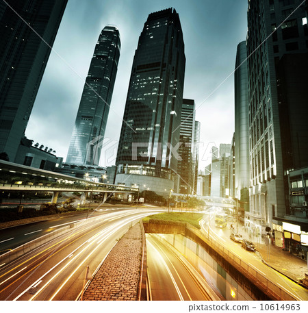 traffic in Hong Kong at sunset time traffic in Hong Kong at sunset time 10614963