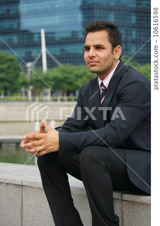 Office wear with Singapore skyline 10616598