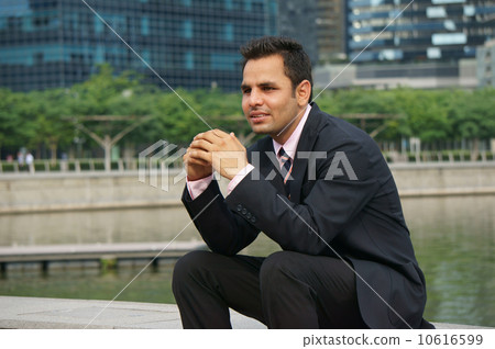 Office wear with Singapore skyline 10616599