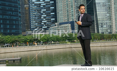 Office wear with Singapore skyline 10616615