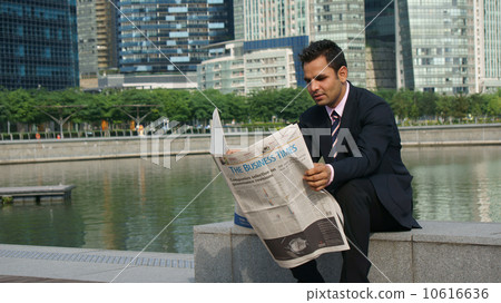 Office wear with Singapore skyline 10616636