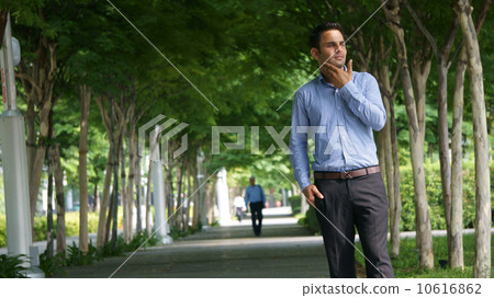 Office wear with Singapore skyline 10616862