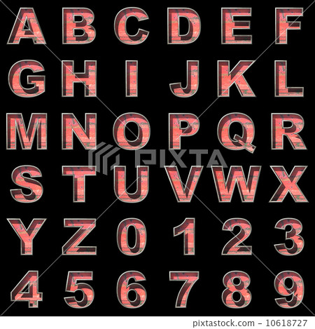 old metal alphabet on black background 10618727