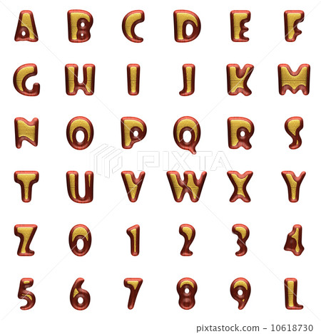 golden alphabet with red wood 10618730