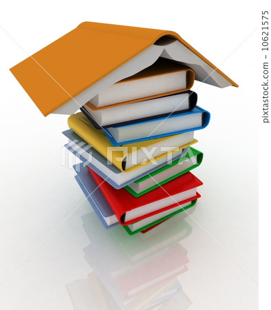 3d book pile and inverted open book 3d book pile and inverted open book 10621575