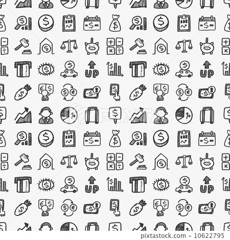 seamless doodle financial pattern 10622795