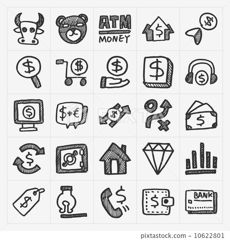 doodle financial icons 10622801