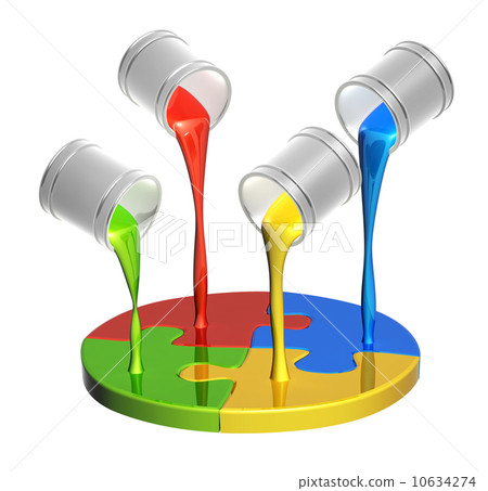 Parts of puzzles and paints 10634274