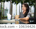 Asian Beauty enjoying coffee 10634426