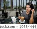 Asian Beauty enjoying coffee 10634444