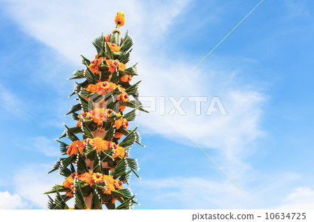 flower garland and sky flower garland and sky 10634725