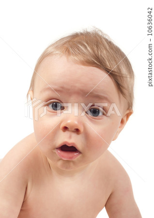 Serious baby watching in camera Serious baby watching in camera 10636042
