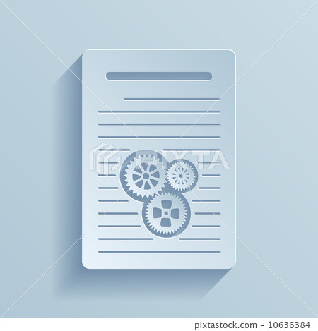 Paper icon of document with gears. Vector illustration 10636384
