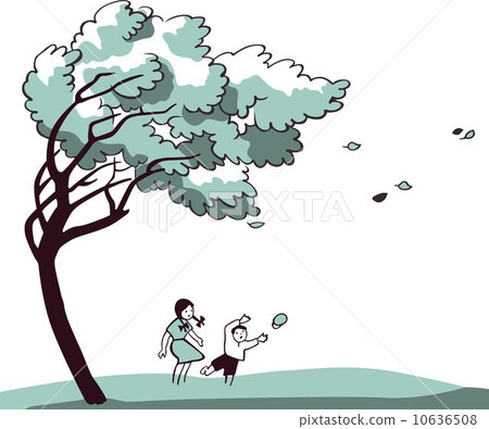 Children Playing In a Strong Wind 10636508