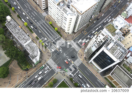 大城市的交叉圖像（鳥瞰視圖拍攝） 10637009