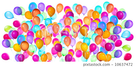 flying balloons isolated 10637472