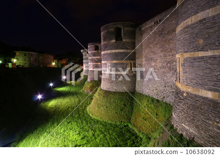 Exterior of Angers Castle at night , Angers city 10638092