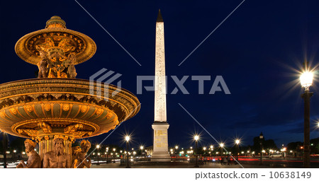 Place de la Concorde and Obelisk of Luxor at Night, Paris Place de la Concorde and Obelisk of Luxor at Night, Paris 10638149