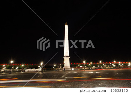 Place de la Concorde and  Obelisk of Luxor at Night, Paris 10638150