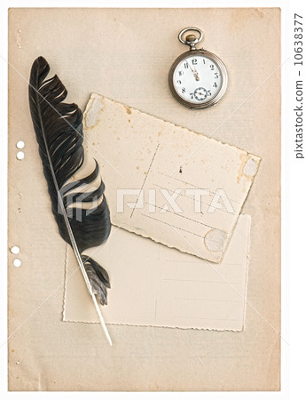 vintage papers and postcards isolated on white vintage papers and postcards isolated on white 10638377