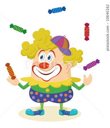 Circus clown juggling candies 10640162