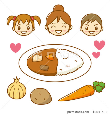 I Love Curry And Rice Stock Illustration 10641492 Pixta - 