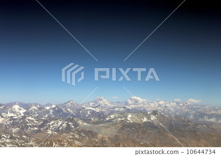 Andean mountains in the early summer where the mountains in the 5000 m class have a continuous snowfall 10644734