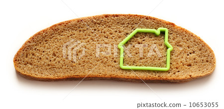 Slice of bread in house form 10653055
