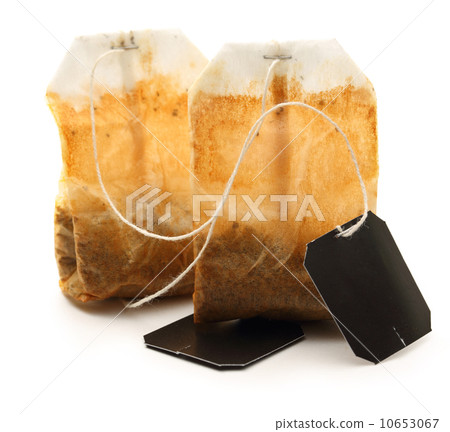 Used tea bags with label 10653067