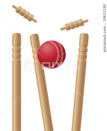 criket wickets and ball vector illustration 10653180